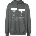 thumbnail image 1 of Unisex Hoodie Sweatshirt, It's All Fun And Games, Slim Fit, Long Sleeve Sweater - Graphite Heather 3X-Large, 1 of 2