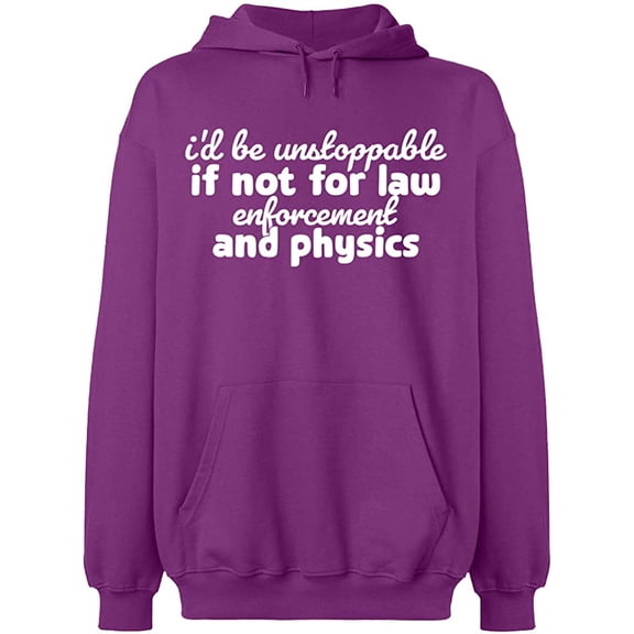 Unisex Hoodie Sweatshirt, Law Enforcement And Physics, Custom Sweater, Slim Fit, Long Sleeve Sweater - Purple X-Large