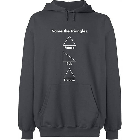 Unisex Hoodie Sweatshirt, Name The Triangle Ronald, Slim Fit, Long Sleeve Sweater - Charcoal 2X-Large