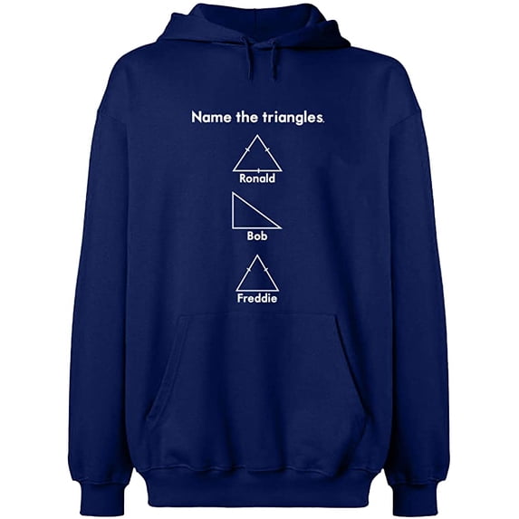 Unisex Hoodie Sweatshirt, Name The Triangle Ronald, Slim Fit, Long Sleeve Sweater - Navy Blue Small