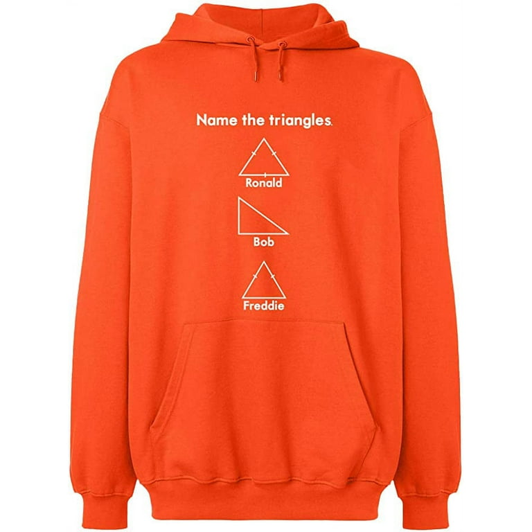Unisex Hoodie Sweatshirt, Name The Triangle Ronald, Slim Fit, Long Sleeve  Sweater - Orange 3X-Large