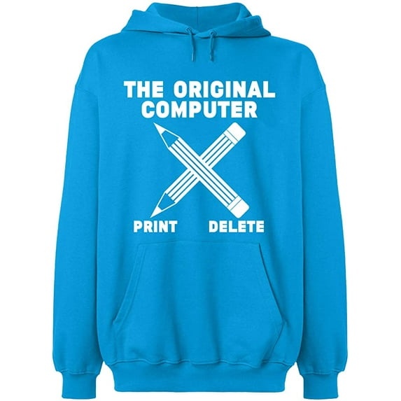 Unisex Hoodie Sweatshirt, Original Computer Print, Custom Sweater, Slim Fit, Long Sleeve Sweater - Sapphire Medium