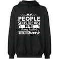 thumbnail image 1 of Unisex Hoodie Sweatshirt, People Skills Fine Work, Slim Fit, Long Sleeve Sweater - Dark Heather 2X-Large, 1 of 1