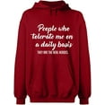 thumbnail image 1 of Unisex Hoodie Sweatshirt, People Tolerate Me, Slim Fit, Long Sleeve Sweater - Antiquee Cherry Large, 1 of 2