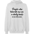thumbnail image 1 of Unisex Hoodie Sweatshirt, People Tolerate Me, Slim Fit, Long Sleeve Sweater - White 3X-Large, 1 of 2