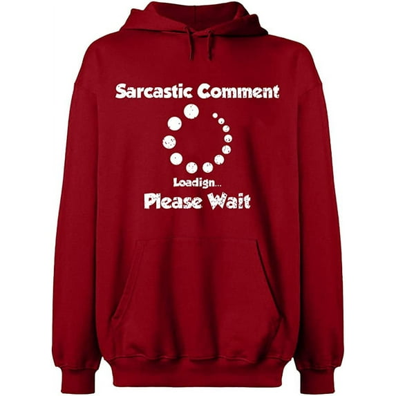 Unisex Hoodie Sweatshirt, Sarcastic Comment Please Wait, Slim Fit, Long Sleeve Sweater - Antiquee Cherry Small