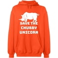 thumbnail image 1 of Unisex Hoodie Sweatshirt, Save The Chubby Unicorn, Custom Sweater, Slim Fit, Long Sleeve Sweater - Orange 2X-Large, 1 of 2