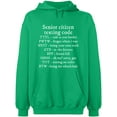 thumbnail image 1 of Unisex Hoodie Sweatshirt, Senior Citizen Texting Code, Slim Fit, Long Sleeve Sweater - Irish Green X-Large, 1 of 2