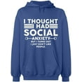 thumbnail image 1 of Unisex Hoodie Sweatshirt, Slim Fit, Long Sleeve Sweater - Indigo Blue 2X-Large, 1 of 2