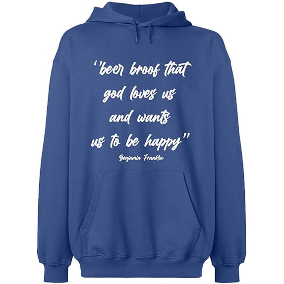 Unisex Hoodie Sweatshirt, Slim Fit, Long Sleeve Sweater - Indigo Blue Medium