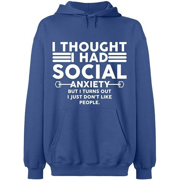 Unisex Hoodie Sweatshirt, Slim Fit, Long Sleeve Sweater - Indigo Blue Small