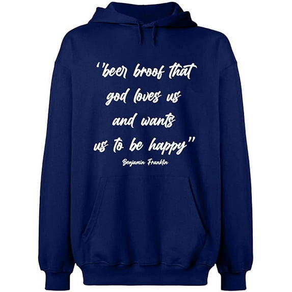 Unisex Hoodie Sweatshirt, Slim Fit, Long Sleeve Sweater - Navy Blue X-Large