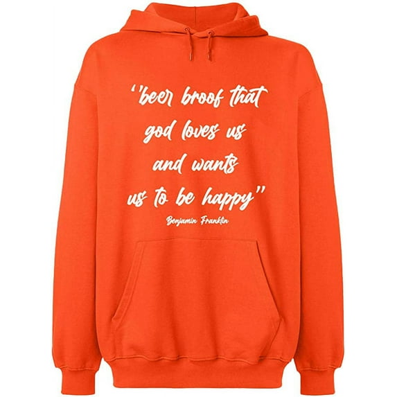 Unisex Hoodie Sweatshirt Slim Fit Long Sleeve Sweater - Orange X-Large