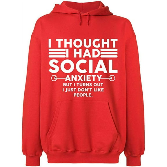 Unisex Hoodie Sweatshirt, Slim Fit, Long Sleeve Sweater - Red Large