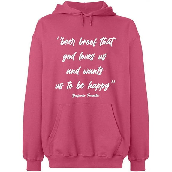 Unisex Hoodie Sweatshirt, Slim Fit, Long Sleeve Sweater - Safety Pink Small