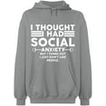 thumbnail image 1 of Unisex Hoodie Sweatshirt, Slim Fit, Long Sleeve Sweater - Sport Grey X-Large, 1 of 2