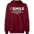 thumbnail image 1 of Unisex Hoodie Sweatshirt, Smile It Make People, Slim Fit, Long Sleeve Sweater - Cardinal Red Medium, 1 of 2