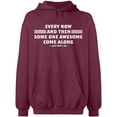 thumbnail image 1 of Unisex Hoodie Sweatshirt, Some One Awesome Along, Custom Sweater, Slim Fit, Long Sleeve Sweater - Maroon Small, 1 of 2