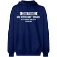 thumbnail image 1 of Unisex Hoodie Sweatshirt, Something Are Better Left Unsaid, Slim Fit, Long Sleeve Sweater - Navy Blue Medium, 1 of 2