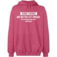 thumbnail image 1 of Unisex Hoodie Sweatshirt, Something Are Better Left Unsaid, Slim Fit, Long Sleeve Sweater - Safety Pink X-Large, 1 of 2