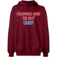 thumbnail image 1 of Unisex Hoodie Sweatshirt, Strangers The Best Candy, Slim Fit, Long Sleeve Sweater - Cardinal Red Large, 1 of 2