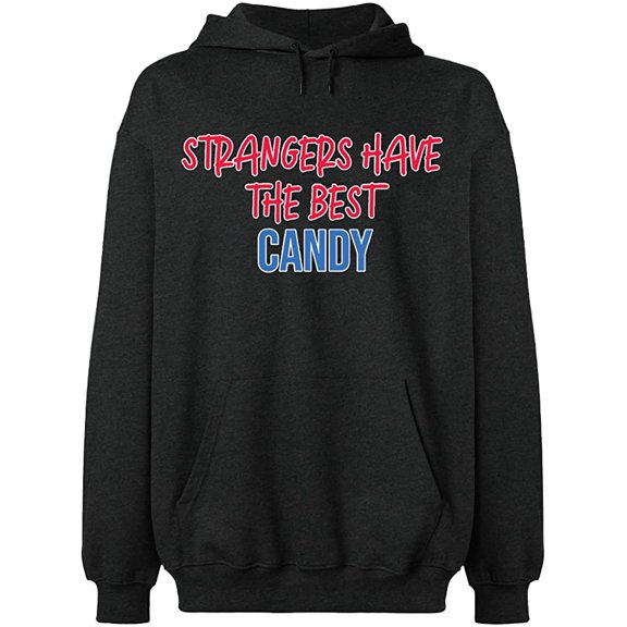 Unisex Hoodie Sweatshirt, Strangers The Best Candy, Slim Fit, Long Sleeve Sweater - Dark Heather 2X-Large