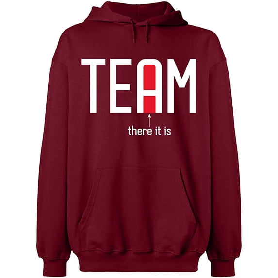 Unisex Hoodie Sweatshirt, Team There It is, Slim Fit, Long Sleeve Sweater - Cardinal Red 2X-Large