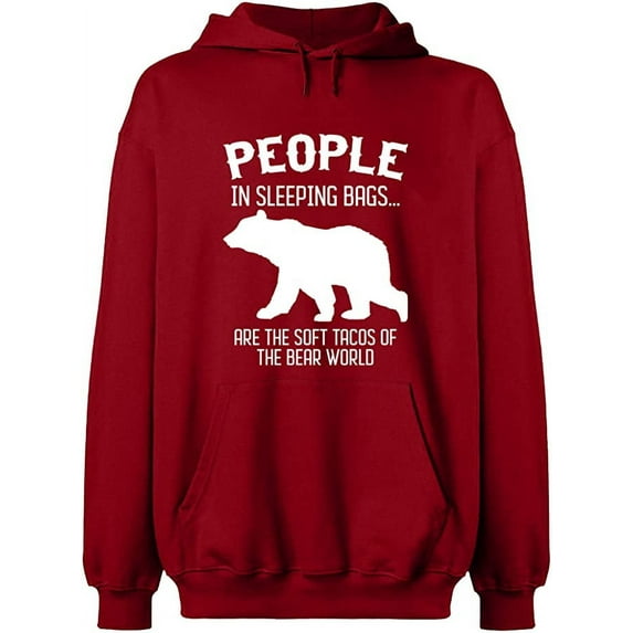 Unisex Hoodie Sweatshirt, The Bear World, Slim Fit, Long Sleeve Sweater - Antiquee Cherry Small