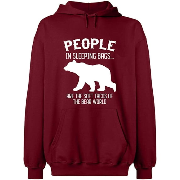 Unisex Hoodie Sweatshirt, The Bear World, Slim Fit, Long Sleeve Sweater - Cardinal Red 2X-Large