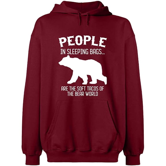 Unisex Hoodie Sweatshirt, The Bear World, Slim Fit, Long Sleeve Sweater - Cardinal Red X-Large
