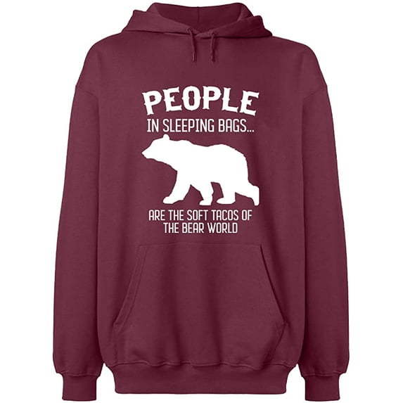 Unisex Hoodie Sweatshirt, The Bear World, Slim Fit, Long Sleeve Sweater - Maroon X-Large