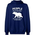 thumbnail image 1 of Unisex Hoodie Sweatshirt, The Bear World, Slim Fit, Long Sleeve Sweater - Navy Blue Large, 1 of 2