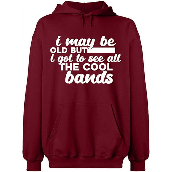 Unisex Hoodie Sweatshirt, The Cool Bands, Slim Fit, Long Sleeve Sweater - Cardinal Red Large