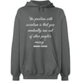 thumbnail image 1 of Unisex Hoodie Sweatshirt, The Problem With Socialism, Slim Fit, Long Sleeve Sweater - Graphite Heather 3X-Large, 1 of 2