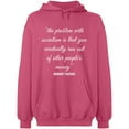 thumbnail image 1 of Unisex Hoodie Sweatshirt, The Problem With Socialism, Slim Fit, Long Sleeve Sweater - Safety Pink Large, 1 of 2