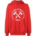 thumbnail image 1 of Unisex Hoodie Sweatshirt, This is Not Drill, Slim Fit, Long Sleeve Sweater - Red X-Large, 1 of 2