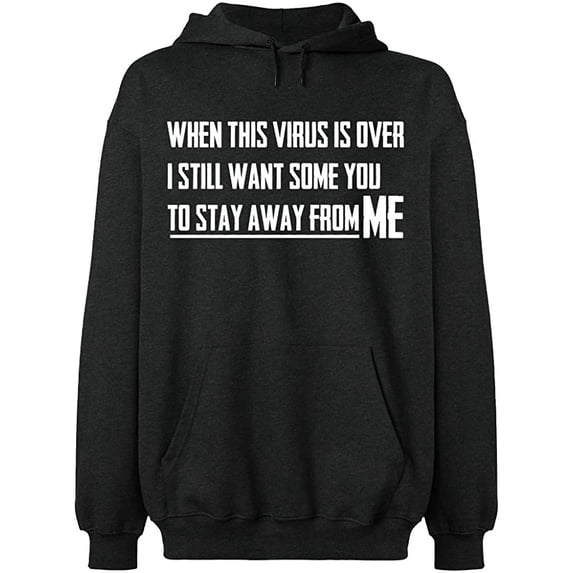 Unisex Hoodie Sweatshirt, To Stay Away From Me, Custom Sweater, Slim Fit, Long Sleeve Sweater - Dark Heather 3X-Large