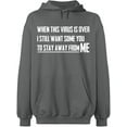 thumbnail image 1 of Unisex Hoodie Sweatshirt, To Stay Away From Me, Custom Sweater, Slim Fit, Long Sleeve Sweater - Graphite Heather X-Large, 1 of 2