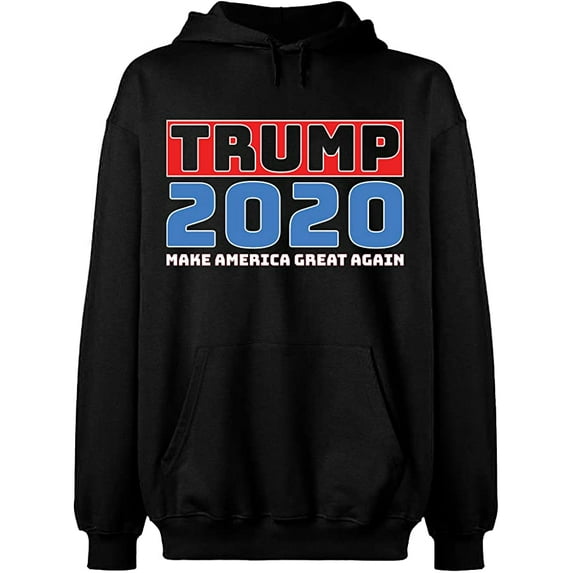 Unisex Hoodie Sweatshirt, Trump 2020, Custom Sweater, Slim Fit, Long Sleeve Sweater - Black Small