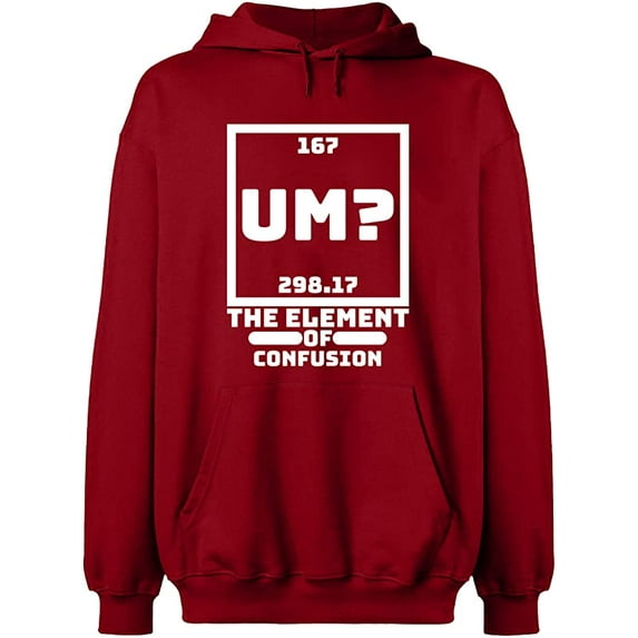 Unisex Hoodie Sweatshirt, Um The Element of Confusion, Custom Sweater, Slim Fit, Long Sleeve Sweater - Antiquee Cherry Small