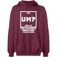 thumbnail image 1 of Unisex Hoodie Sweatshirt, Um The Element of Confusion, Custom Sweater, Slim Fit, Long Sleeve Sweater - Maroon Small, 1 of 2