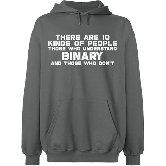 Unisex Hoodie Sweatshirt, Understand Binary Math, Slim Fit, Long Sleeve Sweater - Graphite Heather 2X-Large