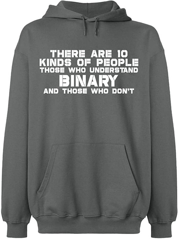 Unisex Hoodie Sweatshirt, Understand Binary Math, Slim Fit, Long Sleeve Sweater - Graphite Heather Large