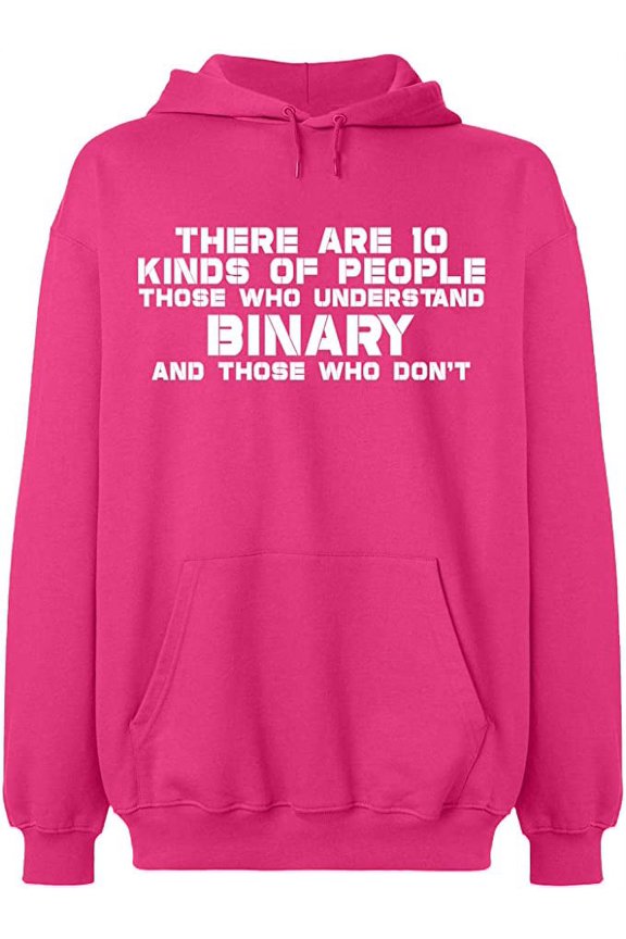 Unisex Hoodie Sweatshirt, Understand Binary Math, Slim Fit, Long Sleeve Sweater - Heliconia Medium