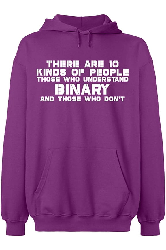 Unisex Hoodie Sweatshirt, Understand Binary Math, Slim Fit, Long Sleeve Sweater - Purple 3X-Large