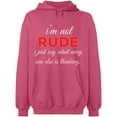 thumbnail image 1 of Unisex Hoodie Sweatshirt, What Every One Else is Thinking, Slim Fit, Long Sleeve Sweater - Safety Pink 2X-Large, 1 of 2