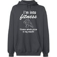 thumbnail image 1 of Unisex Hoodie Sweatshirt, Whole Pizza In My Mouth, Slim Fit, Long Sleeve Sweater - Charcoal 3X-Large, 1 of 2