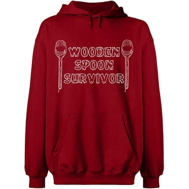 Unisex Hoodie Sweatshirt, Wooden Spoon Survivor, Slim Fit, Long Sleeve Sweater - Antiquee Cherry Small