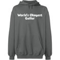thumbnail image 1 of Unisex Hoodie Sweatshirt, World's Okayest Golfer, Custom Sweater, Slim Fit, Long Sleeve Sweater - Graphite Heather Large, 1 of 2