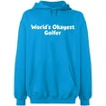 thumbnail image 1 of Unisex Hoodie Sweatshirt, World's Okayest Golfer, Custom Sweater, Slim Fit, Long Sleeve Sweater - Sapphire 2X-Large, 1 of 2